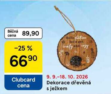 Dekorace dřevěná s ježkem 