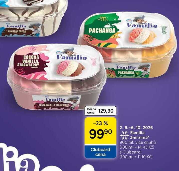 Familia Zmrzlina, 900 ml, více druhů