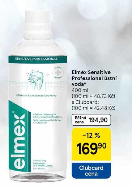 Elmex Sensitive Professional ústní voda, 400 ml Tesco