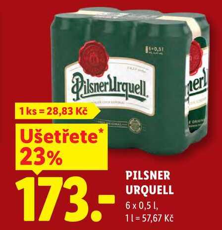 PILSNER URQUELL, 6 x 0,5 l