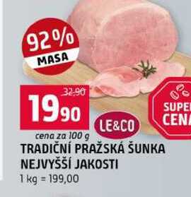 TRADIČNÍ PRAŽSKÁ ŠUNKA NEJVYŠŠÍ JAKOSTI 100g