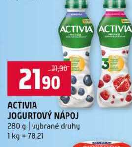 ACTIVIA JOGURTOVÝ NÁPOJ 280 g vybrané druhy