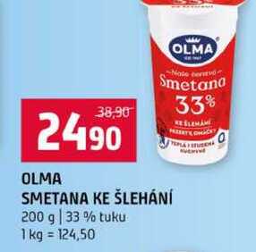 OLMA SMETANA KE ŠLEHÁNÍ 200 g 33% tuku