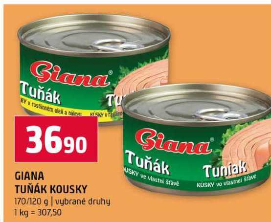 GIANA TUŇÁK KOUSKY 170/120 g vybrané druhy