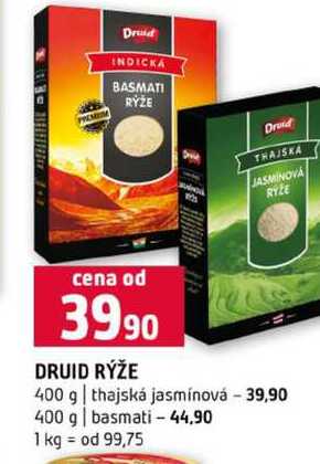 DRUID RÝŽE 400 g thajská jasmínová 400 g basmati 