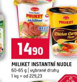 MILIKET INSTANTNÍ NUDLE 60-65 g vybrané druhy