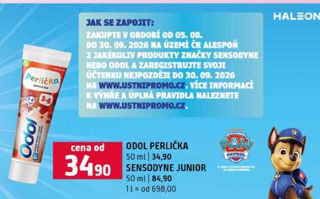 ODOL PERLIČKA 50 ml SENSODYNE JUNIOR 50 ml Terno