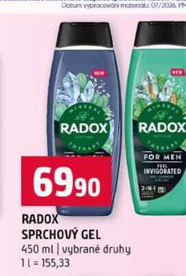 RADOX SPRCHOVÝ GEL 450 ml vybrané druhy Terno