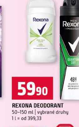 REXONA DEODORANT 50-150 ml vybrané druhy Terno