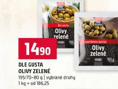 DLE GUSTA OLIVY ZELENÉ 195/70-80 g vybrané druhy