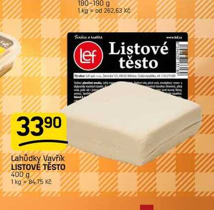 LISTOVÉ TĚSTO 400 g
