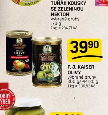 F. J. KAISER OLIVY vybrané druhy 300 g/PP 130 g