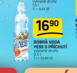 DOBRÁ VODA YESS S PŘÍCHUTÍ vybrané druhy 0,5l