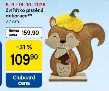 Zvířátko plstěná dekorace, 22 cm   
