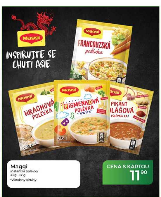 Maggi instantní polévky 42g-58g
