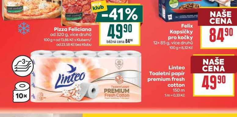 Linteo Toaletní papír premium fresh cotton 150 m BILLA