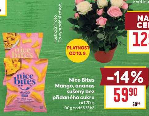Nice Bites Mango, ananas sušený bez přidaného cukru od 70 g