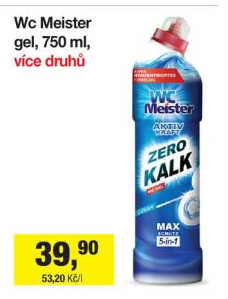 Wc Meister gel, 750 ml Šlak