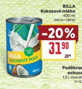 BILLA Kokosové mléko 400 ml 