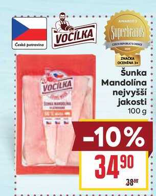 Šunka Mandolina nejvyšší jakosti 100 g 