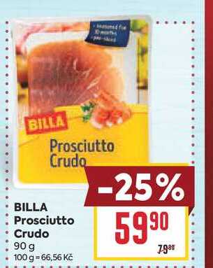 BILLA Prosciutto Crudo Prosciutto Crudo 90 g
