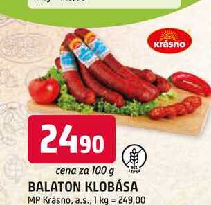 BALATON KLOBÁSA 100g