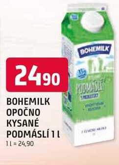 BOHEMILK OPOČNO KYSANÉ PODMÁSLÍ 1l