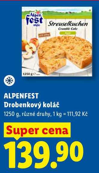ALPENFEST Drobenkový koláč, 1250 g