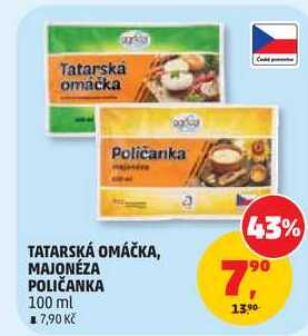 TATARSKÁ OMÁČKA, MAJONÉZA POLIČANKA, 100 ml