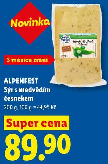 ALPENFEST Sýr s medvědím česnekem, 200 g