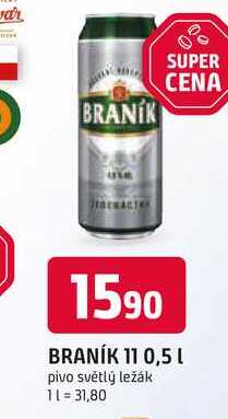 BRANÍK 11 0,5l pivo světlý ležák