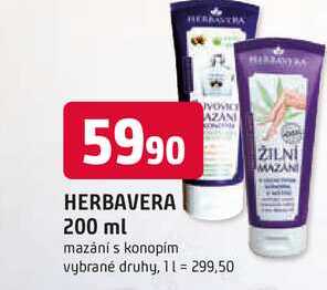 HERBAVERA 200 ml mazání s konopím Trefa