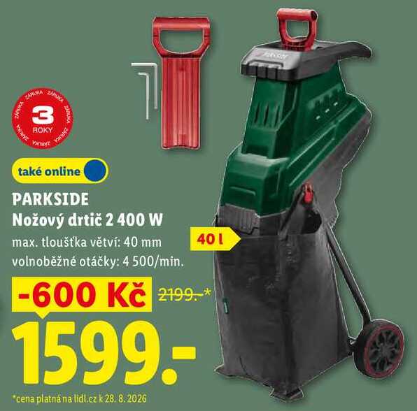 PARKSIDE Nožový drtič 2400 W 