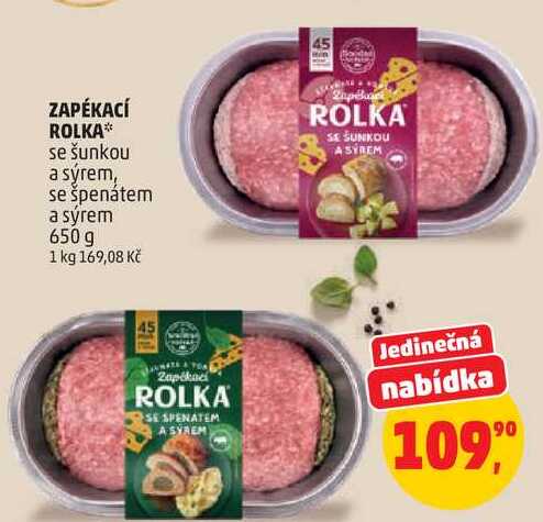 ZAPÉKACÍ ROLKA se šunkou a sýrem, 650 g