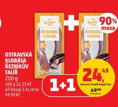 OSTRAVSKÁ KLOBÁSA ŘEZNÍKŮV TALÍŘ, 200 g 