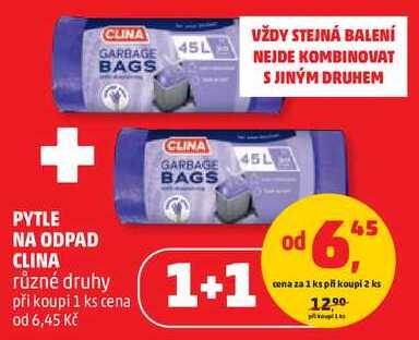 PYTLE NA ODPAD CLINA různé druhy, 1 ks