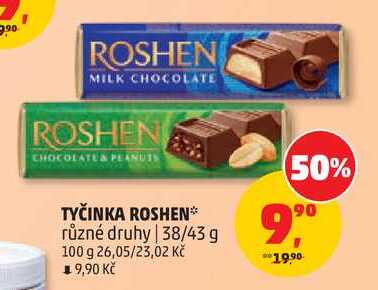 TYČINKA ROSHEN různé druhy, 38/43 g