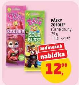 PÁSKY ZOZOLE různé druhy, 75 g