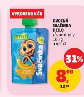 OVOCNÁ SVAČINKA HELLO různé druhy, 100 g Penny Market