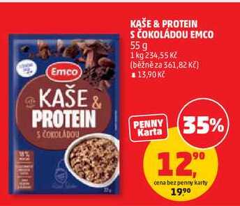 KAŠE & PROTEIN S ČOKOLÁDOU EMCO, 55 g  