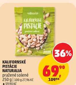 KALIFORNSKÉ PISTÁCIE NATURALIA pražené solené, 250 g 