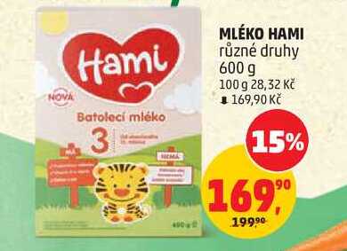MLÉKO HAMI různé druhy, 600 g Penny Market