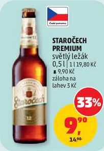 STAROČECH PREMIUM světlý ležák, 0,5 l