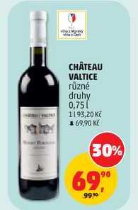 CHÂTEAU VALTICE různé druhy, 0,75 l
