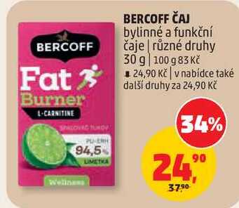 BERCOFF ČAJ bylinné a funkční čaje různé druhy, 30 g