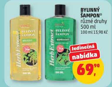 BYLINNÝ ŠAMPON různé druhy, 500 ml Penny Market