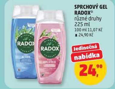 SPRCHOVÝ GEL RADOX různé druhy, 225 ml Penny Market