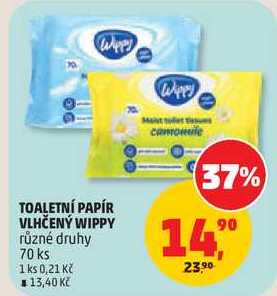 TOALETNÍ PAPÍR VLHČENÝ WIPPY různé druhy, 70 ks