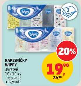KAPESNÍČKY WIPPY 3vrstvé, 10x10 ks