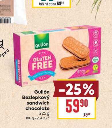 Gullón Bezlepkový sandwich chocolate 225 g